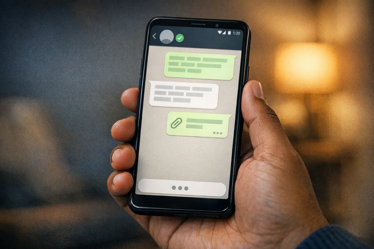 Reaching Laser247 customer support through a WhatsApp chat