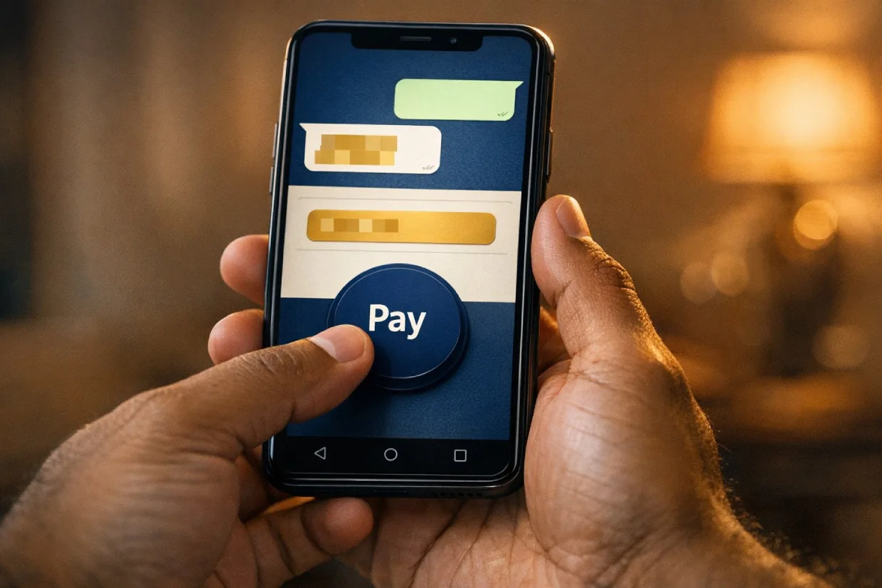 Making a Laser247 deposit through UPI on a mobile phone